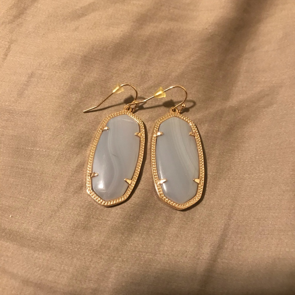 Kendra Scott Elle gold drop earrings in baby blue